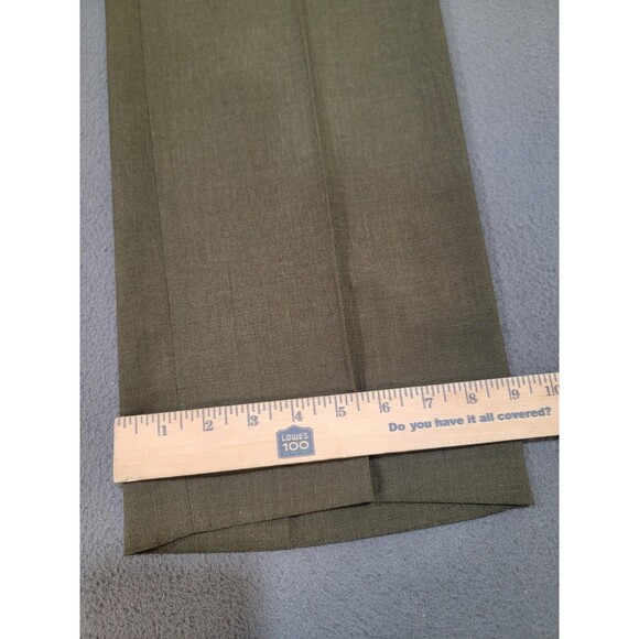 Vintage US Military Pants Mens 32R Green Poly Wool Tropical Dress Uniform 80s - Picture 4 of 11
